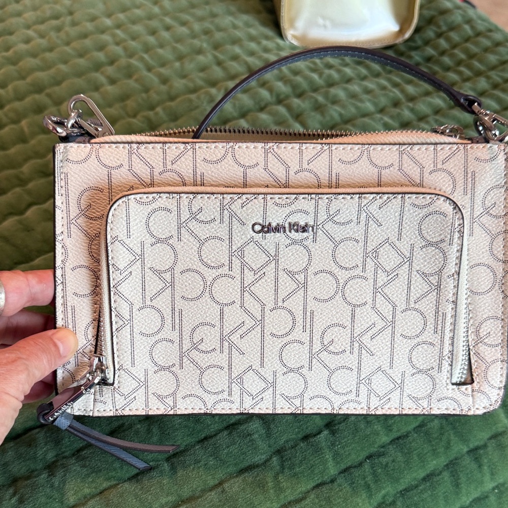 Calvin Klein Beige Logo Crossbody Bag